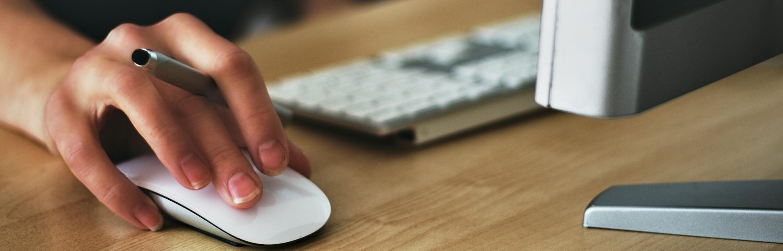 Person Holding Apple Magic Mouse